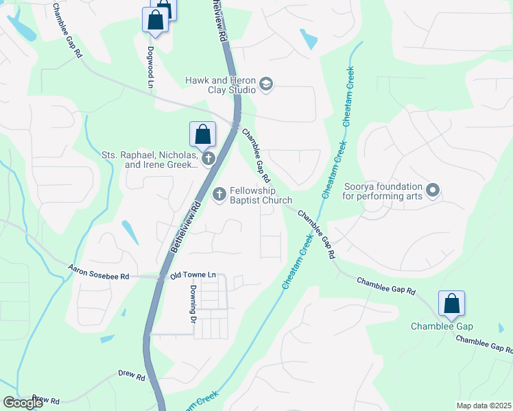 map of restaurants, bars, coffee shops, grocery stores, and more near 2460 Laurel Gate Lane in Cumming