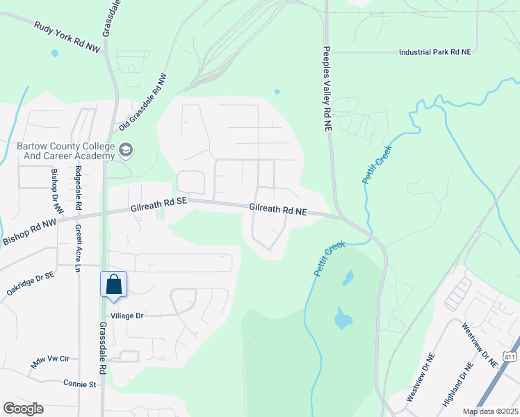 map of restaurants, bars, coffee shops, grocery stores, and more near 170 Gilreath Road Northwest in Cartersville