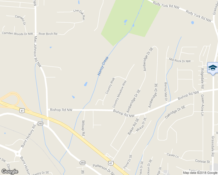 map of restaurants, bars, coffee shops, grocery stores, and more near 20 Country Walk in Cartersville