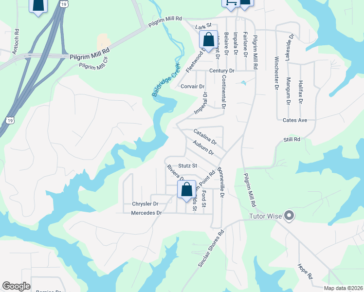 map of restaurants, bars, coffee shops, grocery stores, and more near 3510 Riviera Drive in Cumming