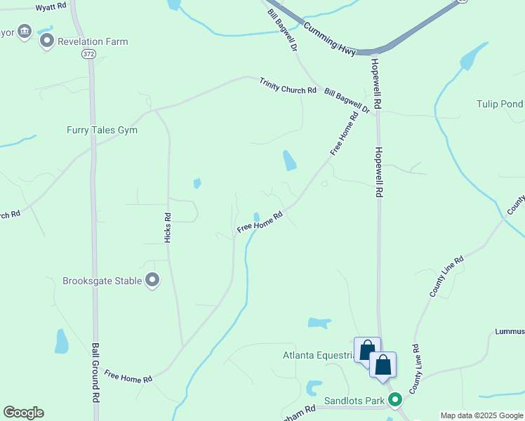 map of restaurants, bars, coffee shops, grocery stores, and more near 955 Free Home Road in Canton