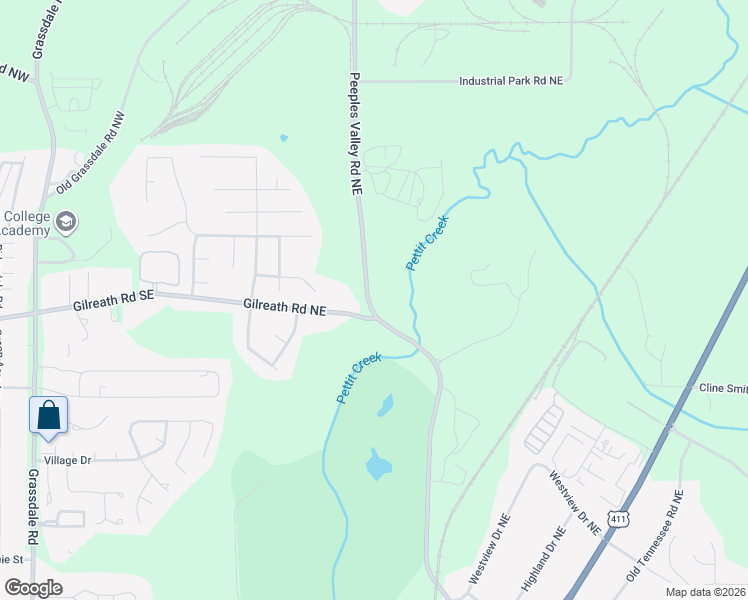 map of restaurants, bars, coffee shops, grocery stores, and more near 328-350 Peeples Valley Road Northwest in Cartersville