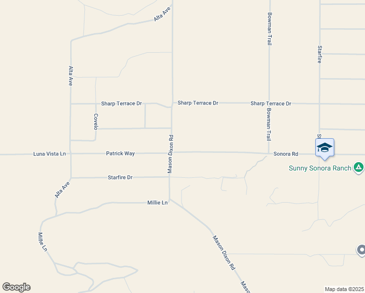 map of restaurants, bars, coffee shops, grocery stores, and more near 60150 Patrick Way in Yucca Valley