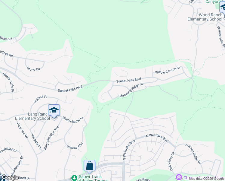 map of restaurants, bars, coffee shops, grocery stores, and more near 3188 Eaglewood Avenue in Thousand Oaks