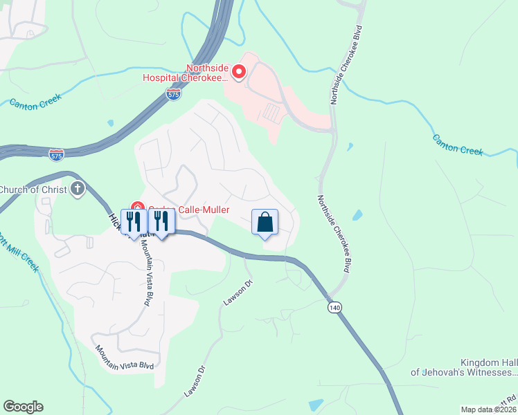 map of restaurants, bars, coffee shops, grocery stores, and more near 2330 Trenton Drive in Canton