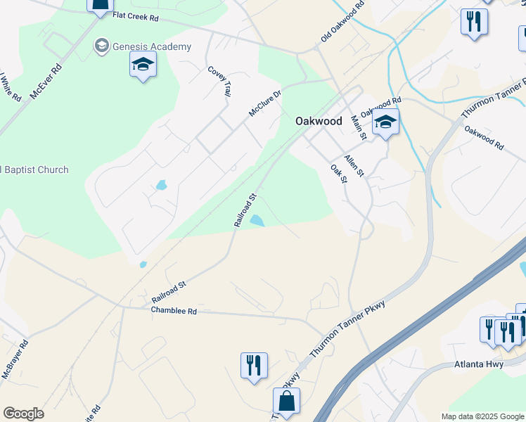 map of restaurants, bars, coffee shops, grocery stores, and more near 4416 Tara Drive in Oakwood