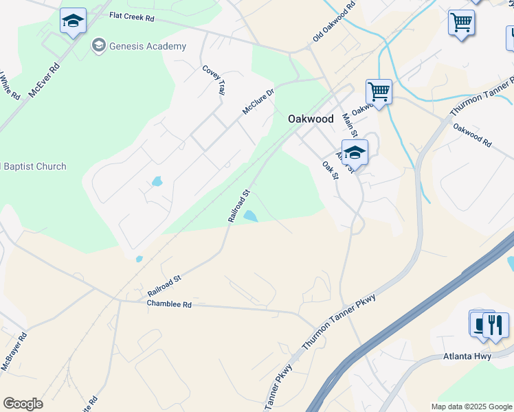 map of restaurants, bars, coffee shops, grocery stores, and more near 4416 Tara Drive in Oakwood