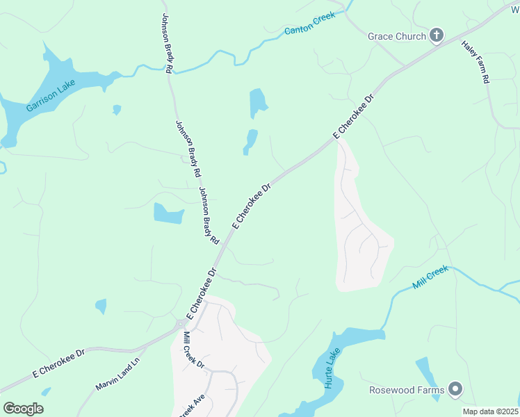 map of restaurants, bars, coffee shops, grocery stores, and more near 7760 East Cherokee Drive in Canton