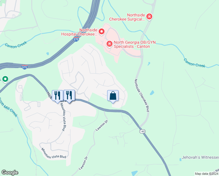 map of restaurants, bars, coffee shops, grocery stores, and more near 2330 Trenton Drive in Canton