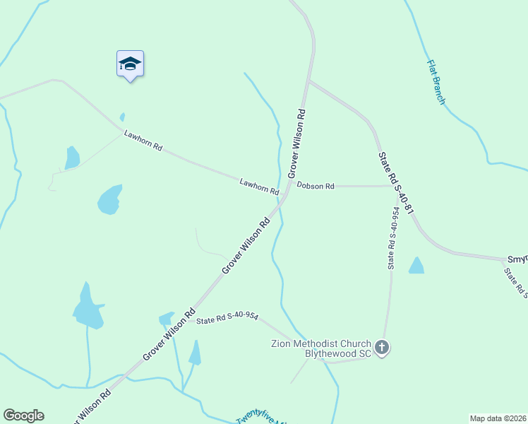 map of restaurants, bars, coffee shops, grocery stores, and more near 1115 Grover Wilson Road in Blythewood