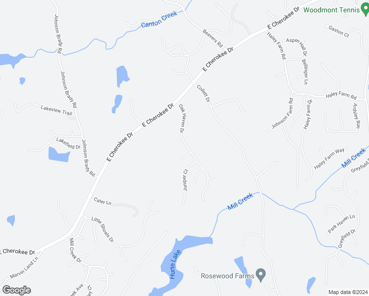 map of restaurants, bars, coffee shops, grocery stores, and more near 128 Oak Haven Drive in Canton