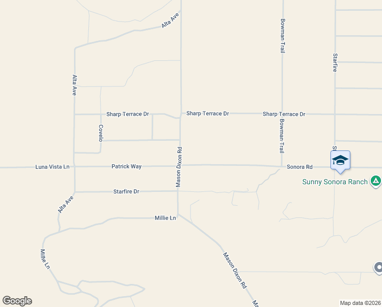 map of restaurants, bars, coffee shops, grocery stores, and more near 60150 Patrick Way in Joshua Tree