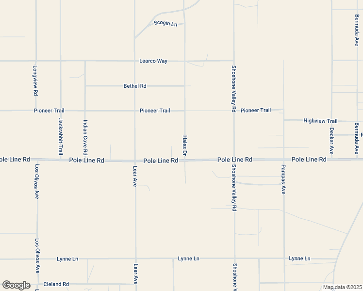 map of restaurants, bars, coffee shops, grocery stores, and more near 1638 Hales Drive in Twentynine Palms