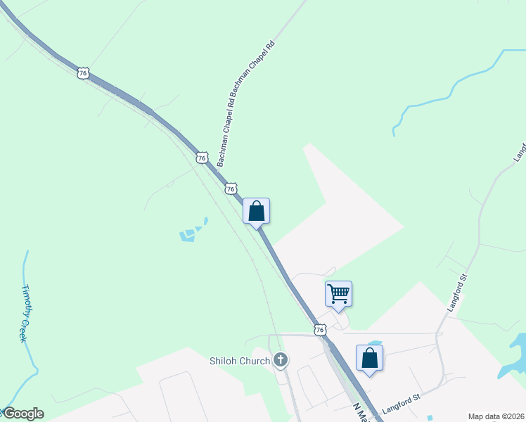 map of restaurants, bars, coffee shops, grocery stores, and more near 11601 C R Koon Highway in Prosperity