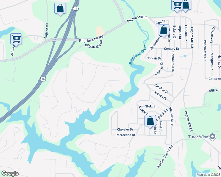 map of restaurants, bars, coffee shops, grocery stores, and more near 2320 Pilgrim Mill Way in Cumming