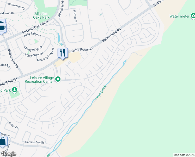 map of restaurants, bars, coffee shops, grocery stores, and more near 32006 Village 32 in Camarillo