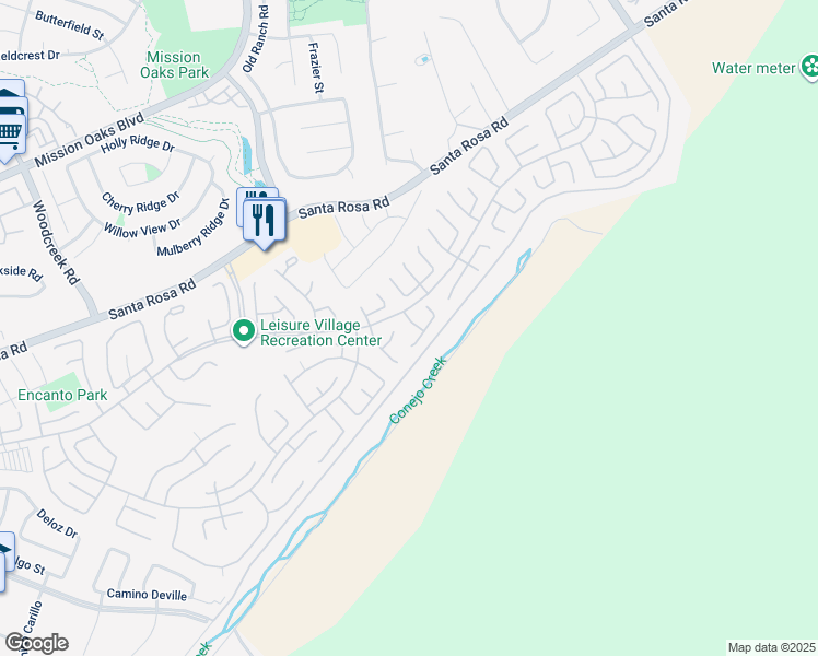 map of restaurants, bars, coffee shops, grocery stores, and more near 32006 Village 32 in Camarillo