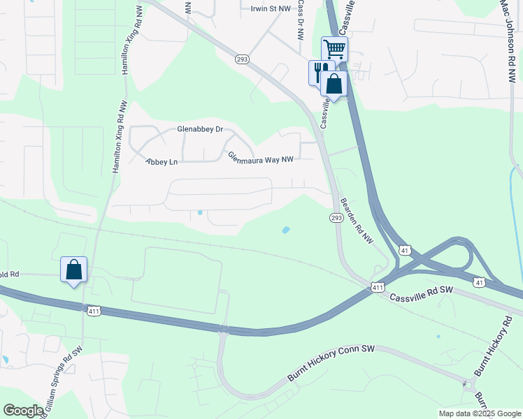 map of restaurants, bars, coffee shops, grocery stores, and more near 37 Hamilton Boulevard Northwest in Cartersville