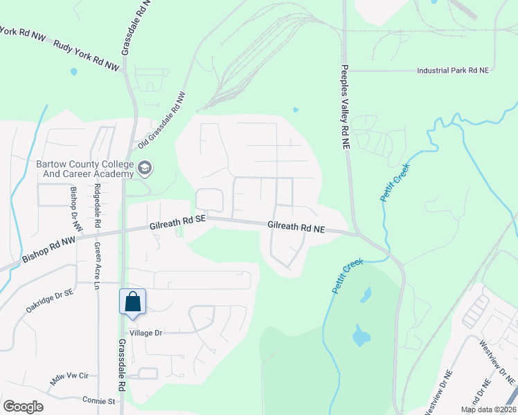 map of restaurants, bars, coffee shops, grocery stores, and more near 24 Jackson Place in Cartersville