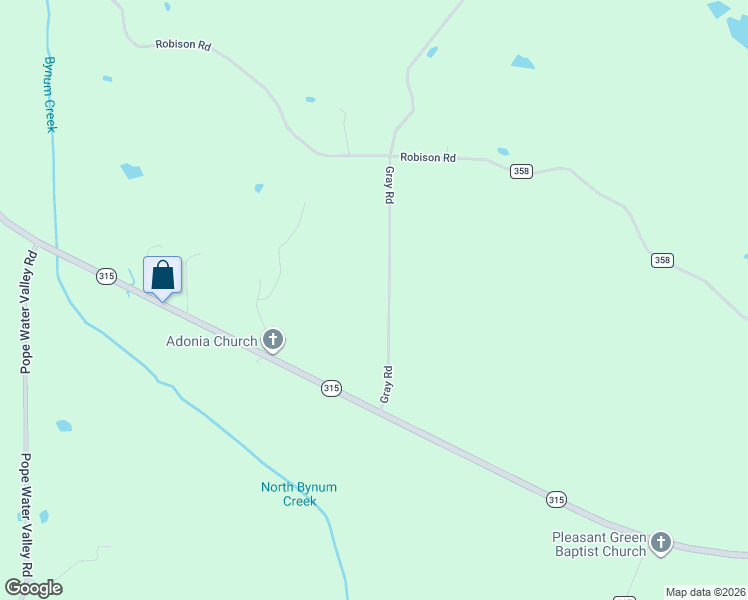 map of restaurants, bars, coffee shops, grocery stores, and more near 277 Gray Road in Water Valley