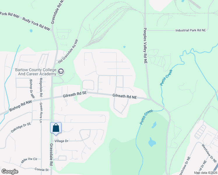 map of restaurants, bars, coffee shops, grocery stores, and more near 24 Jackson Place in Cartersville