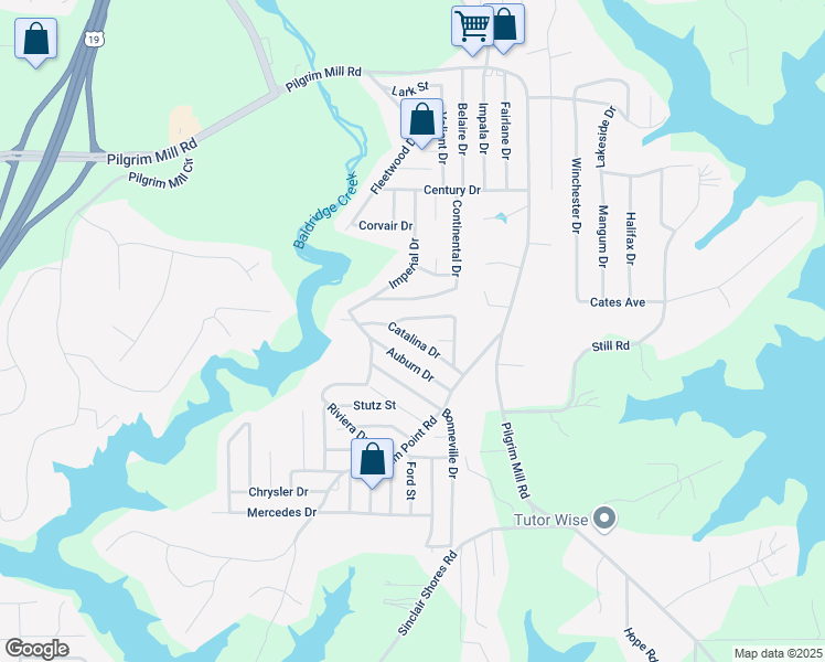 map of restaurants, bars, coffee shops, grocery stores, and more near 3455 Catalina Drive in Cumming