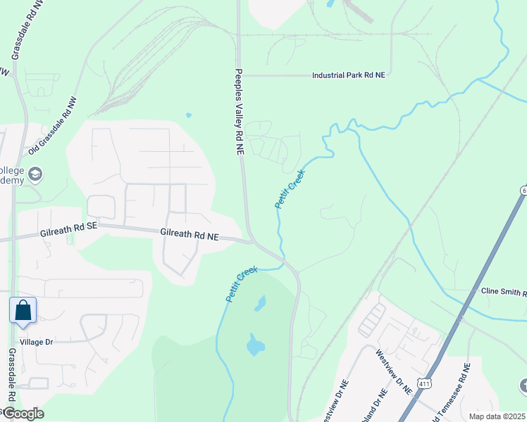 map of restaurants, bars, coffee shops, grocery stores, and more near 353 Peeples Valley Road Northeast in Cartersville