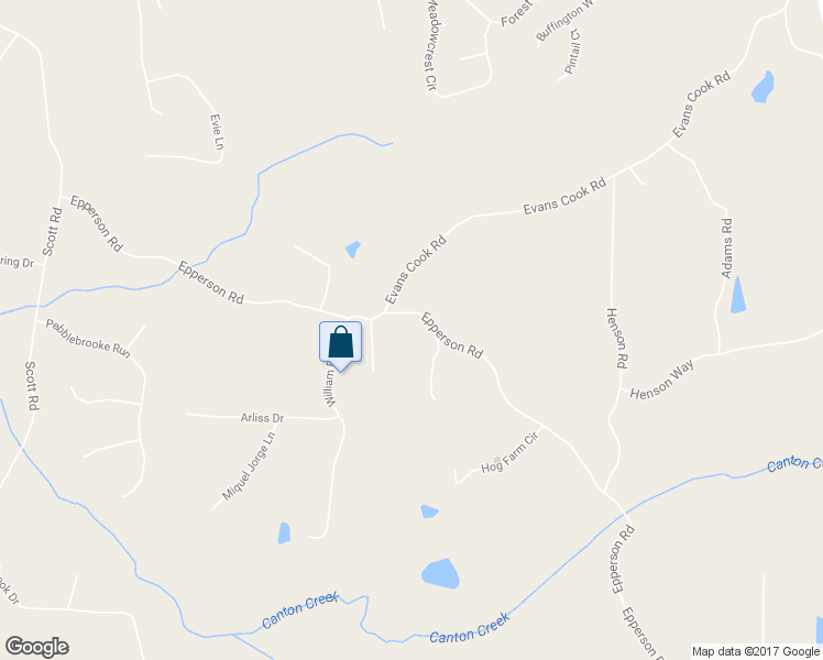 map of restaurants, bars, coffee shops, grocery stores, and more near 1941 Epperson Road in Canton