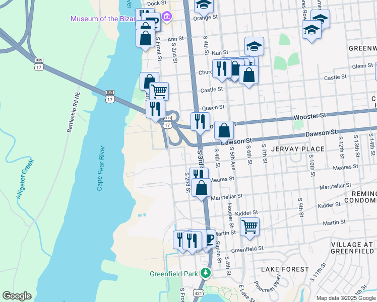 map of restaurants, bars, coffee shops, grocery stores, and more near 901-999 S 2nd St in Wilmington