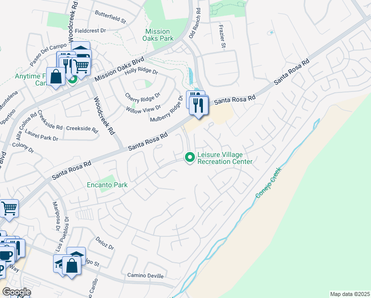 map of restaurants, bars, coffee shops, grocery stores, and more near 11220 Village 11 in Camarillo