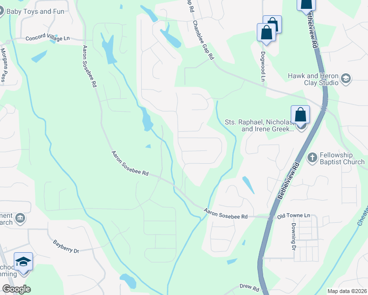 map of restaurants, bars, coffee shops, grocery stores, and more near 5210 Vendelay Lane in Cumming