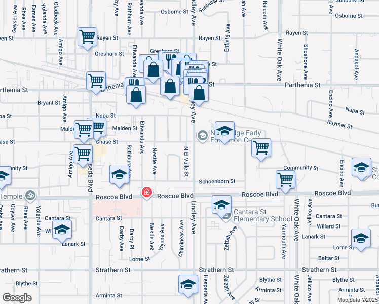 map of restaurants, bars, coffee shops, grocery stores, and more near in Los Angeles