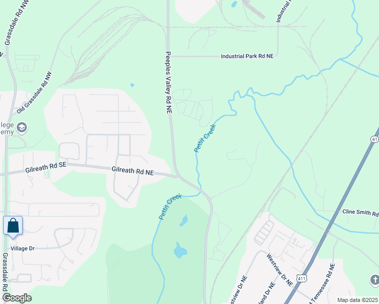 map of restaurants, bars, coffee shops, grocery stores, and more near 353-379 Peeples Valley Road Northeast in Cartersville