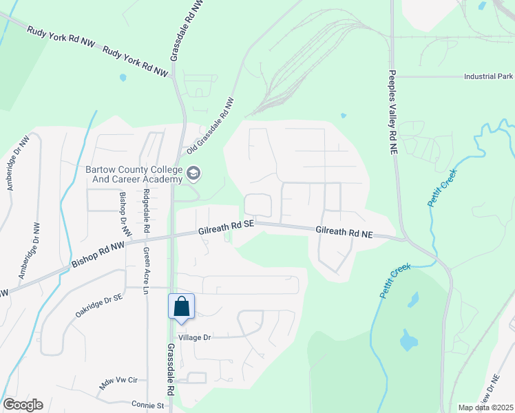 map of restaurants, bars, coffee shops, grocery stores, and more near 19 Spring Folly Northwest in Cartersville