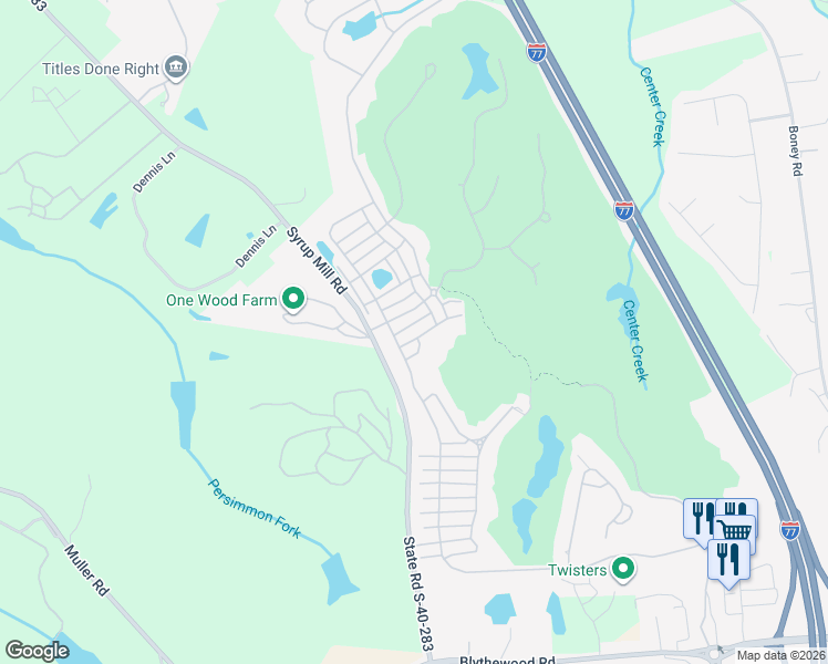 map of restaurants, bars, coffee shops, grocery stores, and more near 200 Woodlander Drive in Blythewood