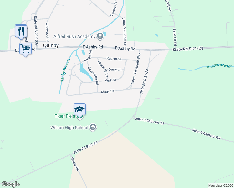 map of restaurants, bars, coffee shops, grocery stores, and more near 77 Kings Road in Florence