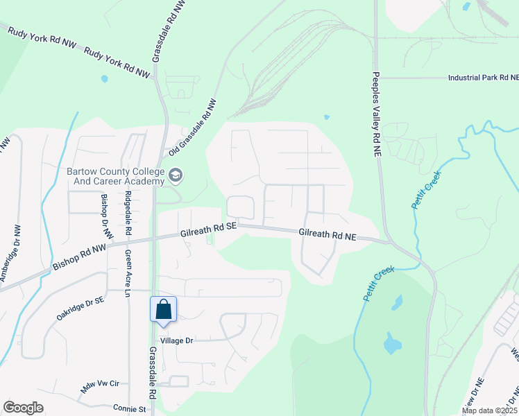 map of restaurants, bars, coffee shops, grocery stores, and more near 19 Spring Folly Northwest in Cartersville