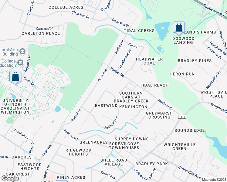 map of restaurants, bars, coffee shops, grocery stores, and more near 5486 Eastwind Rd in Wilmington
