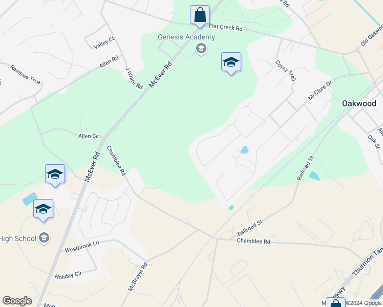 map of restaurants, bars, coffee shops, grocery stores, and more near 4451 Township Drive in Oakwood