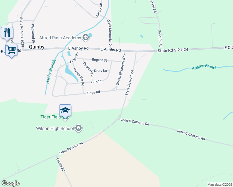 map of restaurants, bars, coffee shops, grocery stores, and more near 83 Kings Rd in Florence