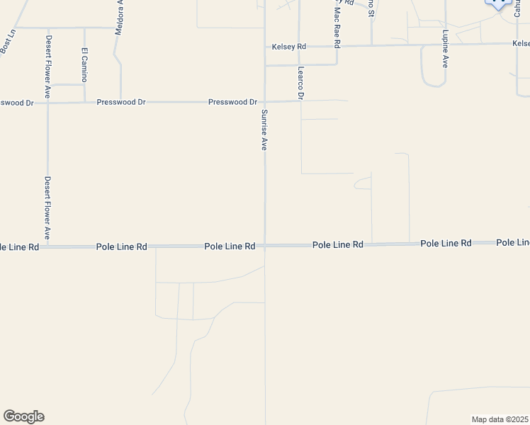map of restaurants, bars, coffee shops, grocery stores, and more near 1473 Sunrise Road in Twentynine Palms