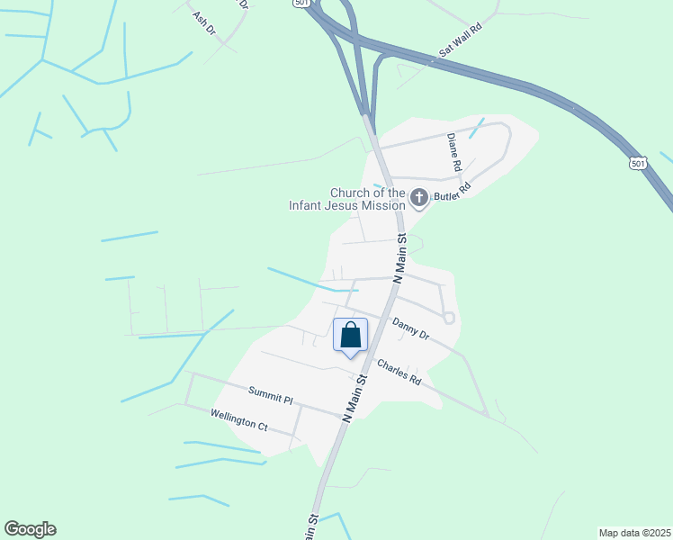 map of restaurants, bars, coffee shops, grocery stores, and more near 210 Jason Court in Marion