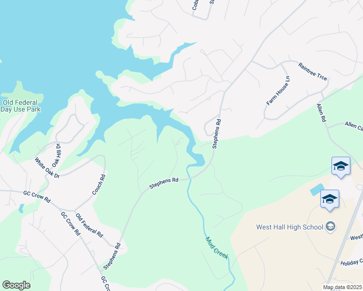 map of restaurants, bars, coffee shops, grocery stores, and more near 5046 Mckinzey Lane in Flowery Branch