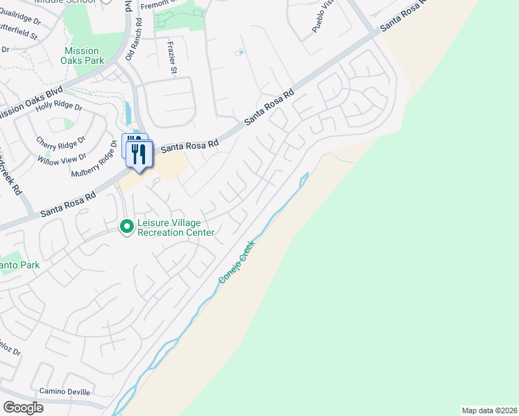 map of restaurants, bars, coffee shops, grocery stores, and more near 34106 Village 34 in Camarillo