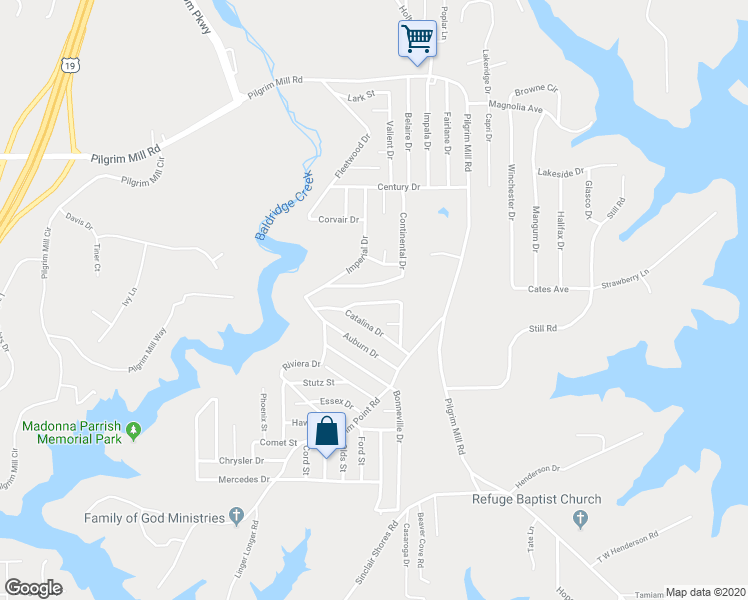 map of restaurants, bars, coffee shops, grocery stores, and more near 3485 Monterey Street in Cumming