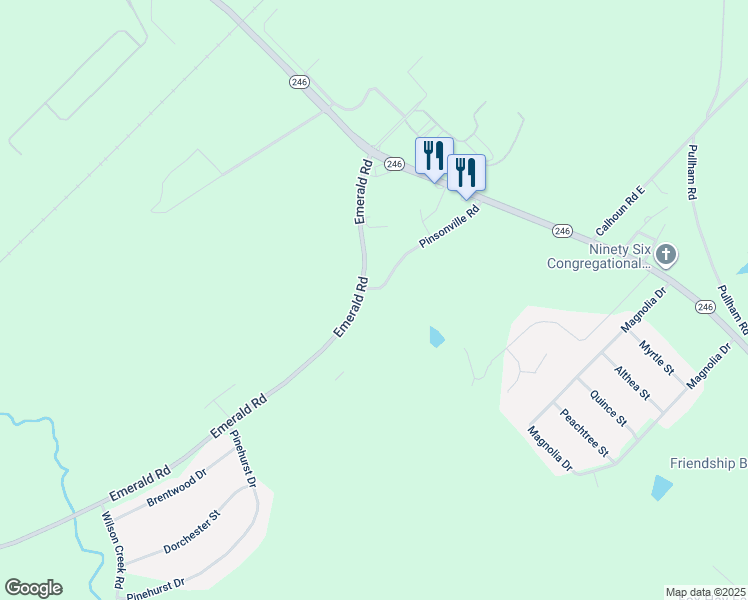 map of restaurants, bars, coffee shops, grocery stores, and more near 104 Pinsonville Road in Greenwood