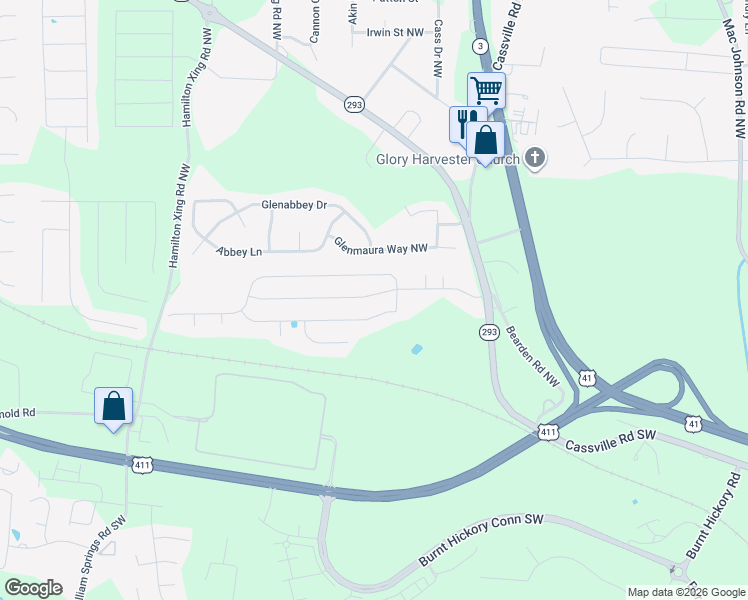 map of restaurants, bars, coffee shops, grocery stores, and more near 37 Hamilton Boulevard Northwest in Cartersville