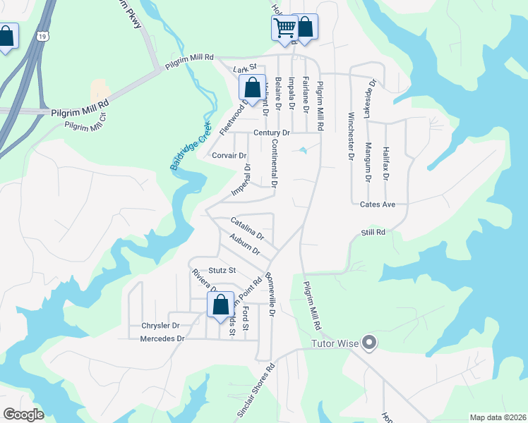 map of restaurants, bars, coffee shops, grocery stores, and more near 3510 Monterey Street in Cumming