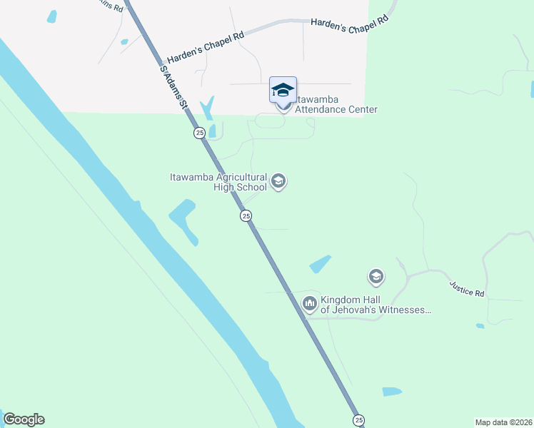 map of restaurants, bars, coffee shops, grocery stores, and more near 1-49 Justice Loop Road in Fulton