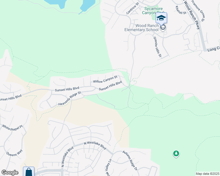 map of restaurants, bars, coffee shops, grocery stores, and more near 3282 Sunset Hills Boulevard in Thousand Oaks